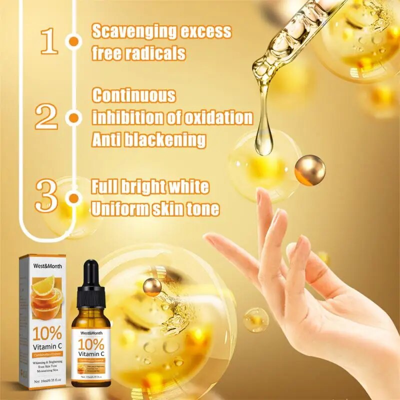 Essence éclaircissante pour le visage à la vitamine C et à l'acide hyaluronique WEST & MONTH