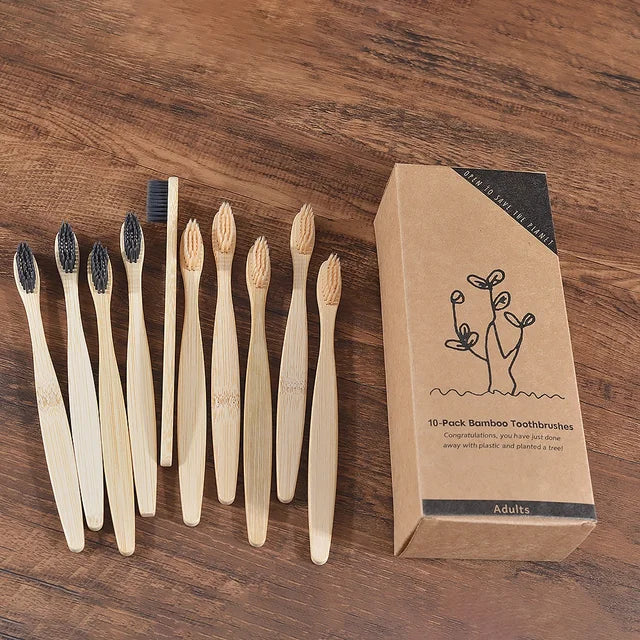 Ensemble de brosses à dents en bambou écologiques BAMBOO WORLD