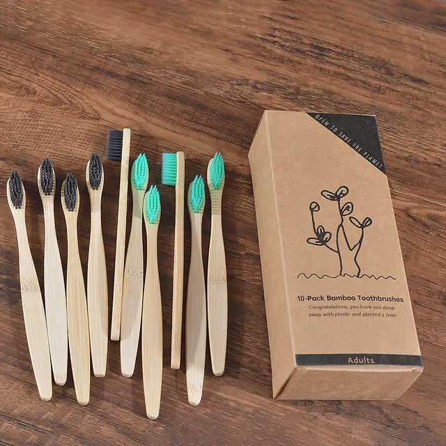 Ensemble de brosses à dents en bambou écologiques BAMBOO WORLD