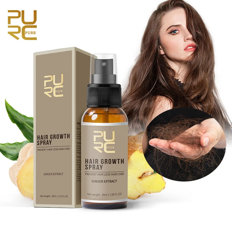 Spray de croissance des cheveux au gingembre PURC