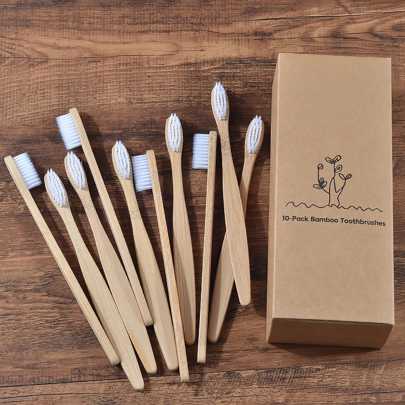 Ensemble de brosses à dents en bambou écologiques BAMBOO WORLD