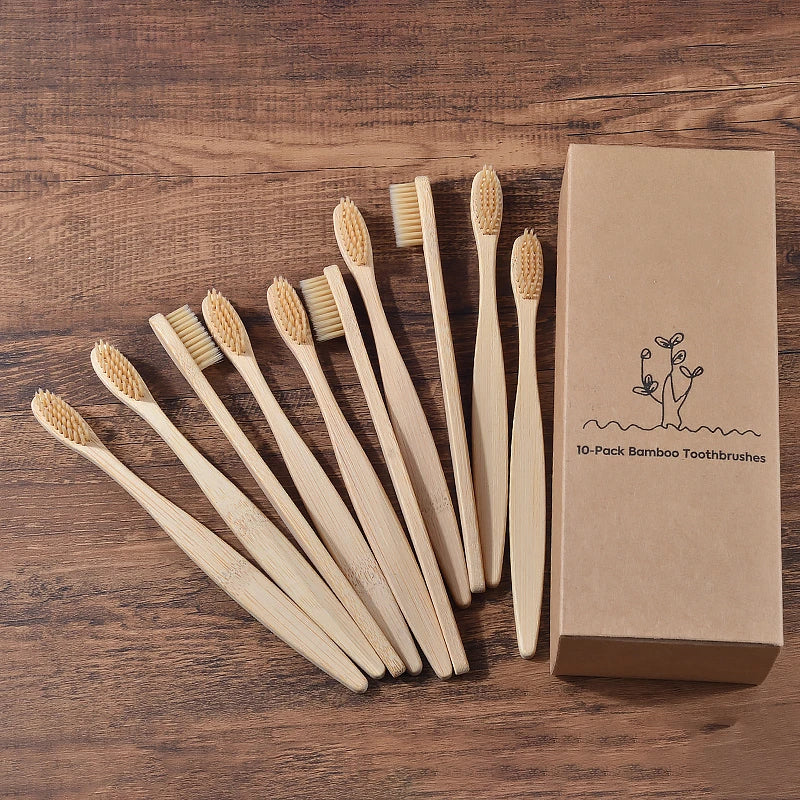 Ensemble de brosses à dents en bambou écologiques BAMBOO WORLD