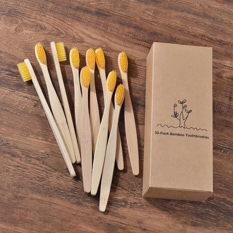Ensemble de brosses à dents en bambou écologiques BAMBOO WORLD