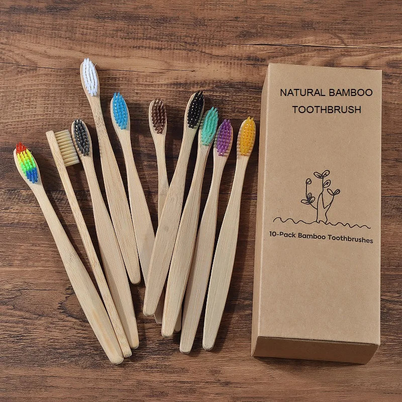 Ensemble de brosses à dents en bambou écologiques BAMBOO WORLD