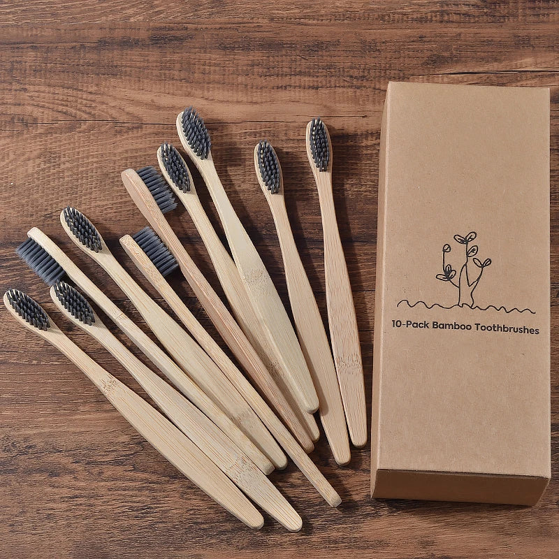Ensemble de brosses à dents en bambou écologiques BAMBOO WORLD