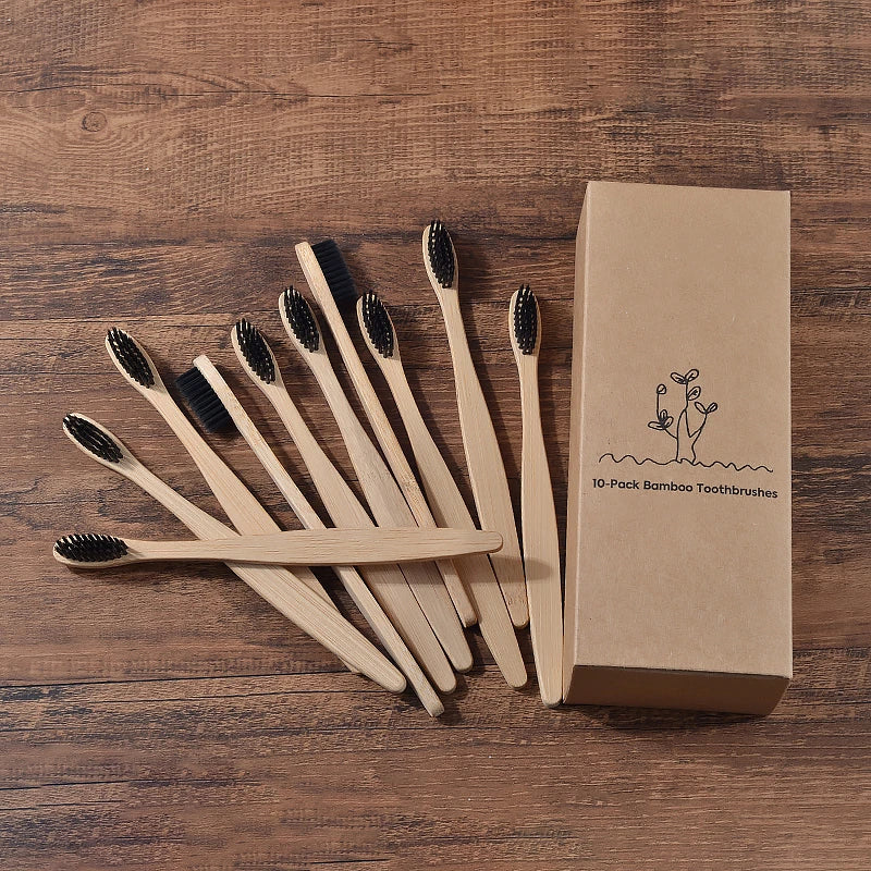 Ensemble de brosses à dents en bambou écologiques BAMBOO WORLD