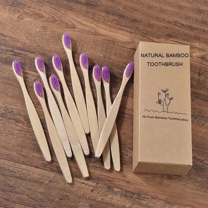 Ensemble de brosses à dents en bambou écologiques BAMBOO WORLD