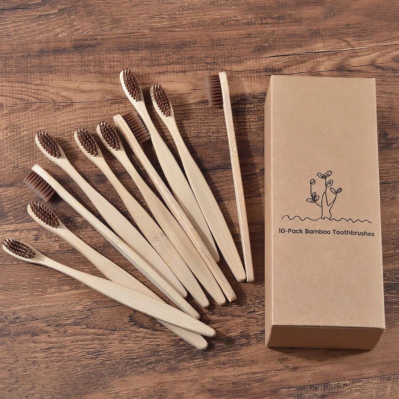 Ensemble de brosses à dents en bambou écologiques BAMBOO WORLD