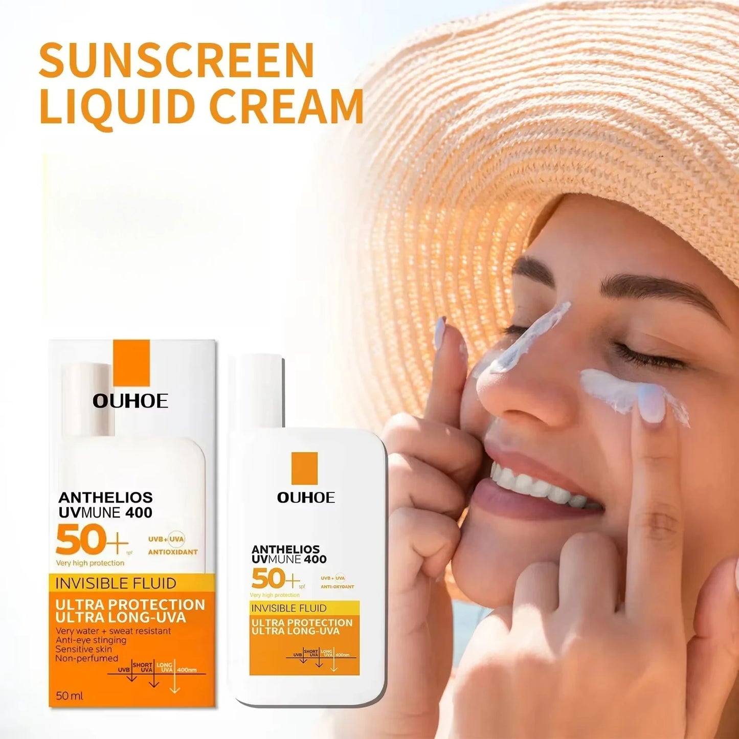 OUHOE Ultra SPF50+ Waterproof Sunscreen for Anti-Shine & Anti-Imperfection (50g)