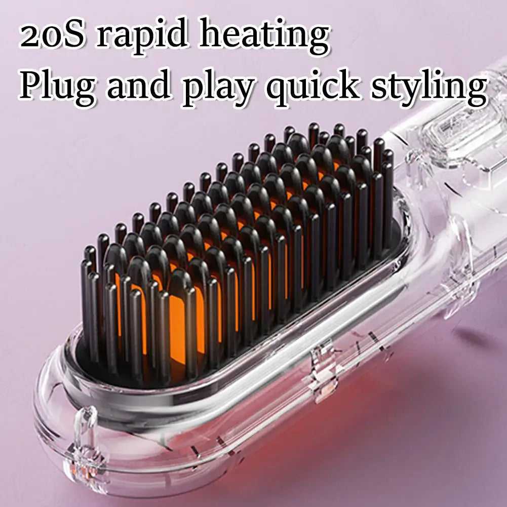 Cordless Straight Hair Comb - Portable Negative Ion Styling Tool