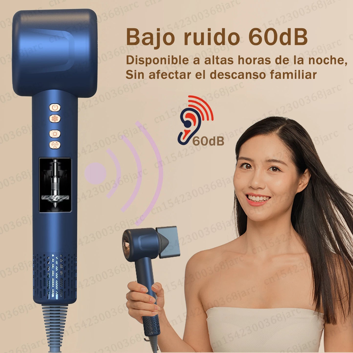 Sèche-cheveux professionnel avec technologie à ions négatifs