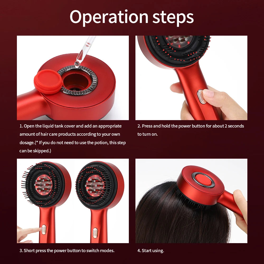 Peigne de massage électrique du cuir chevelu HAILI CARE avec thérapie par lumière rouge