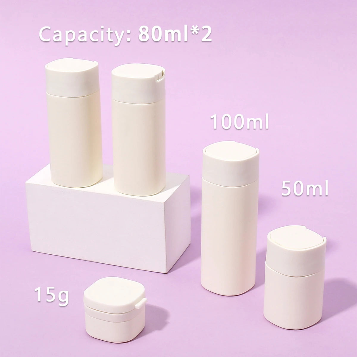 5-Piece Portable Soft Touch Travel Dispenser Set for Skincare Essentials