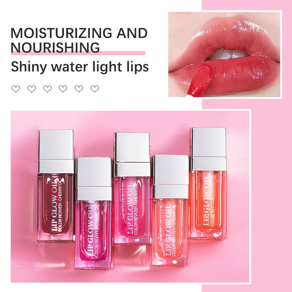IBCCCNDC Hydrating Lip Glow Oil – Moisturizing & Plumping Tinted Gloss with Cherry Seed Oil (6ml)