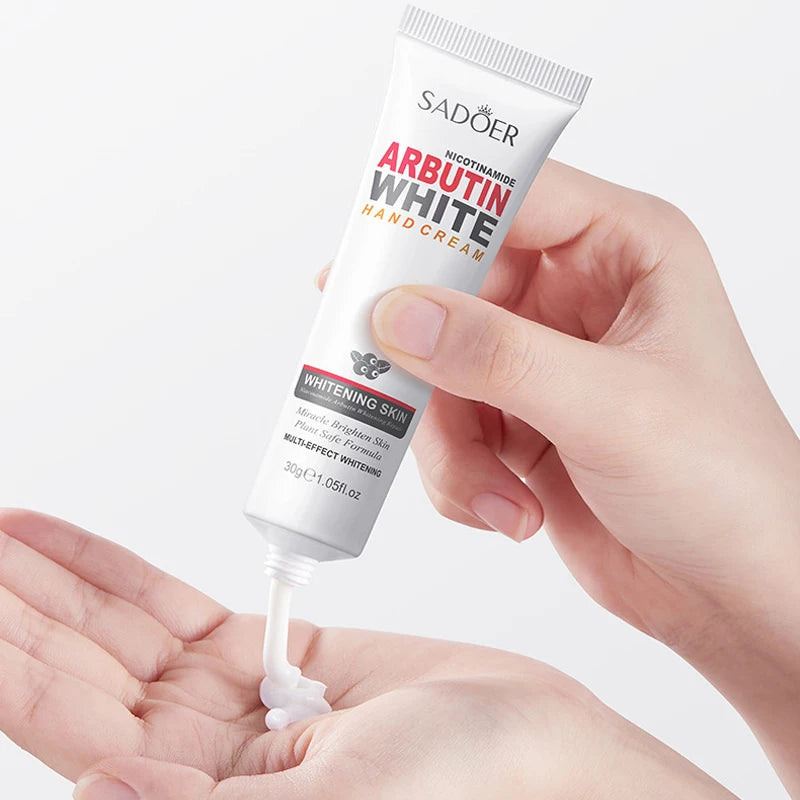 Crème pour les mains blanchissante SADOER à la niacinamide et à l'arbutine