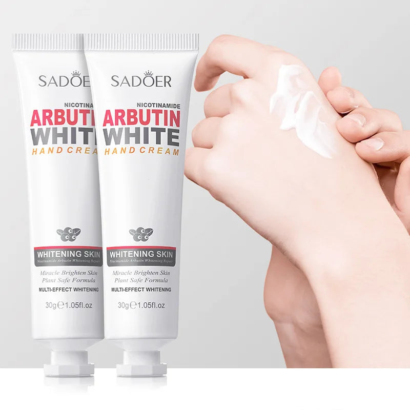 Crème pour les mains blanchissante SADOER à la niacinamide et à l'arbutine