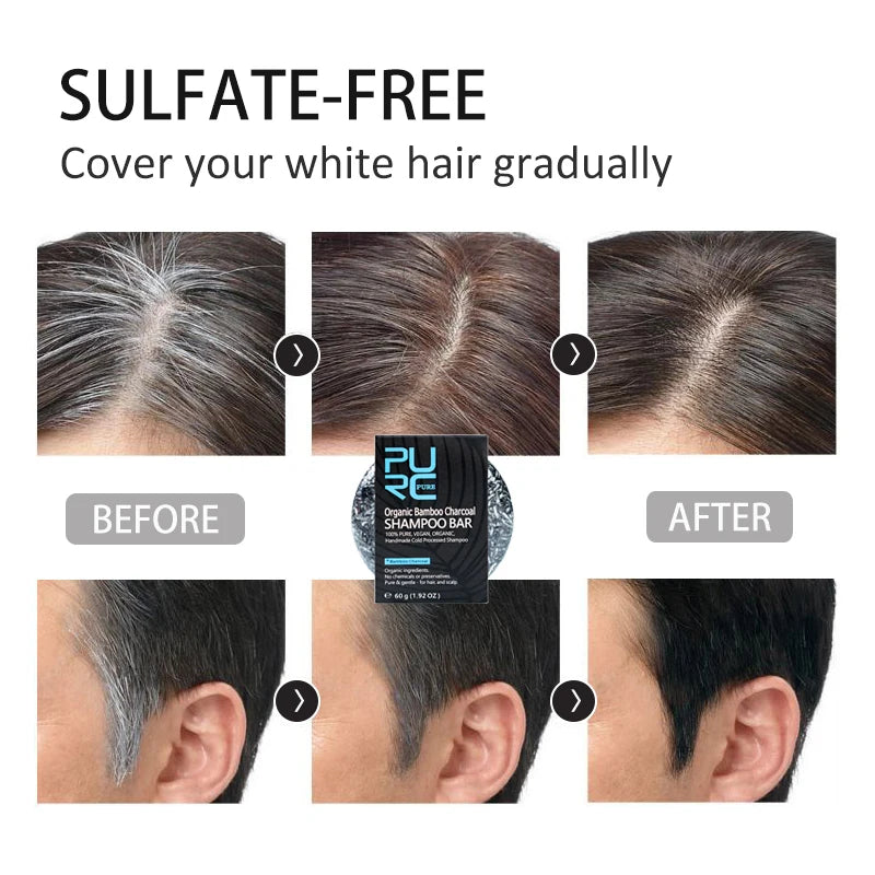 PURC White/Grey Hair Darkening Shampoo Bar