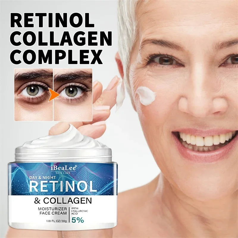 Crème Visage Anti-Rides Jour & Nuit au Rétinol et au Collagène IBEALEE 30 g