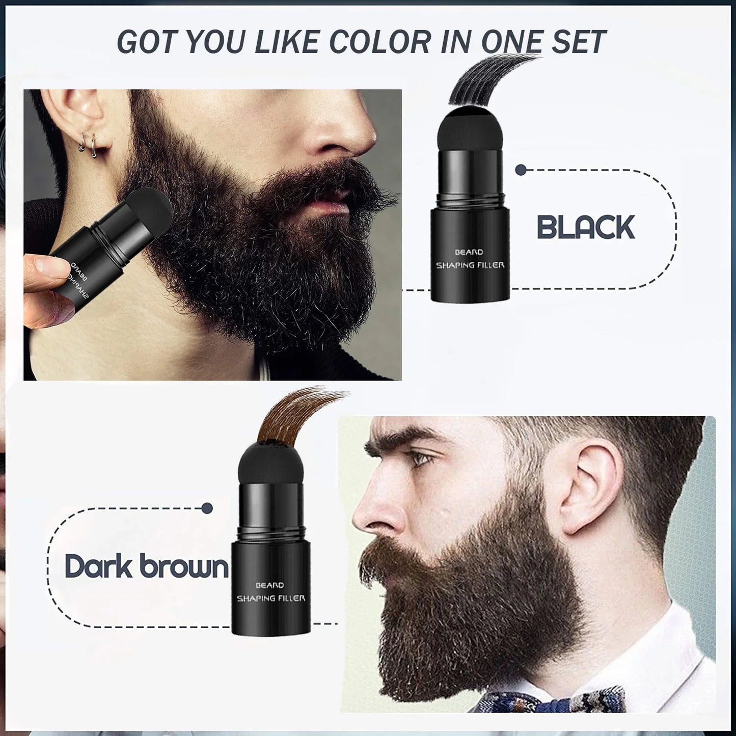 Crayon de remplissage pour barbe et moustache
