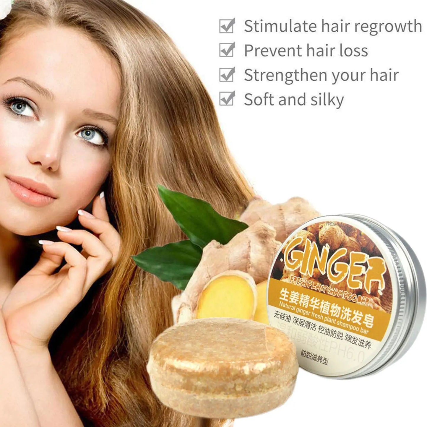 Barre de savon shampoing UOYOTT Ginger Polygonum