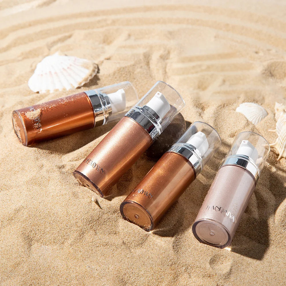 HANDAIYAN Illuminating 4 Color Liquid Pearl Body Shimmer Skin Brightening Bronze Highlighter