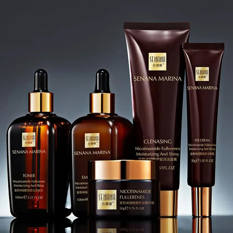 Coffret de soins de la peau 5 pièces SENANA Fullerène et Nicotinamide