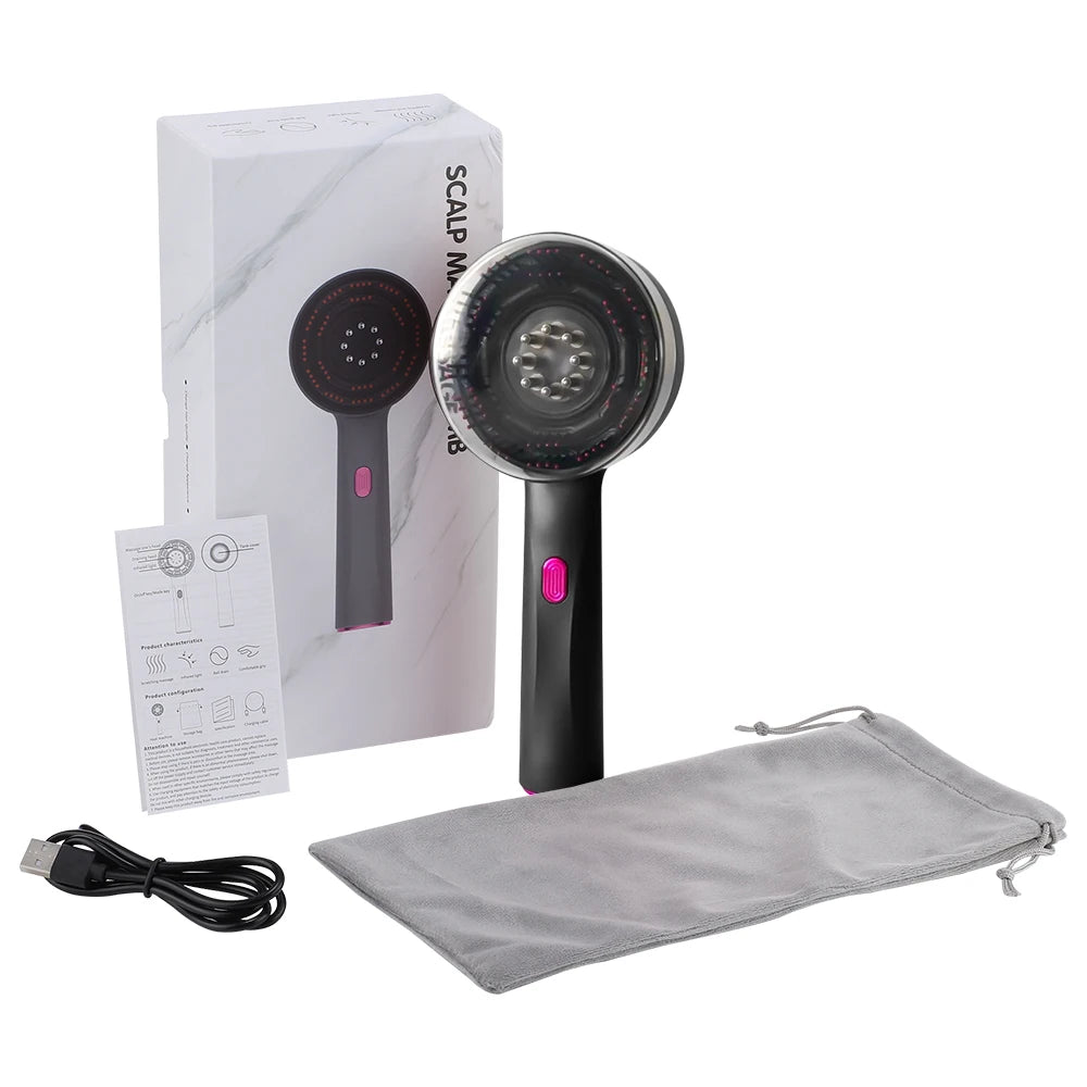 Peigne de massage électrique du cuir chevelu HAILI CARE avec thérapie par lumière rouge