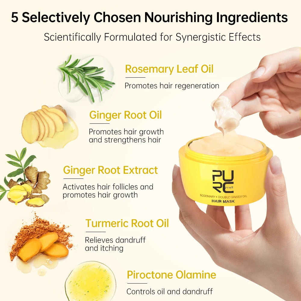 PURC Smoothing Ginger Rosemary Anti Dandruff & Hair Loss Oil Treatment Hair Mask