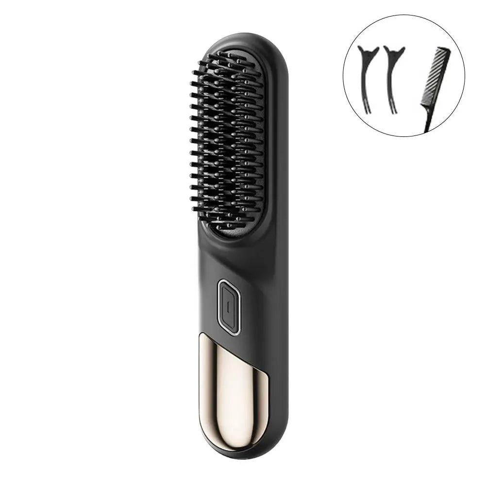 Cordless Straight Hair Comb - Portable Negative Ion Styling Tool