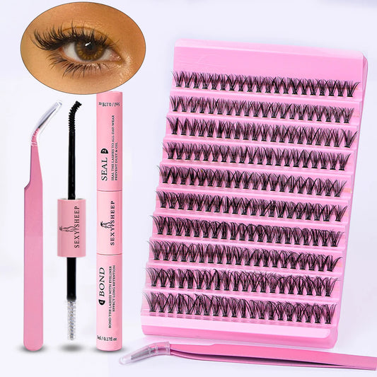 SEXYSHEEP DIY Individual D-Curl Cluster Eyelash Extension Kit 200pcs