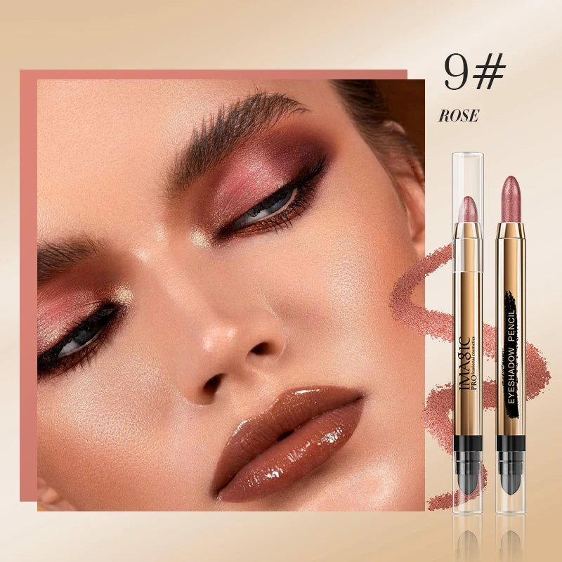 IMAGIC 12-Color Eyeshadow Pencil Glitter Matte Highlighter Silkworm Blush Brighten Eye Makeup Natural Pigment Long Wear Cosmetic