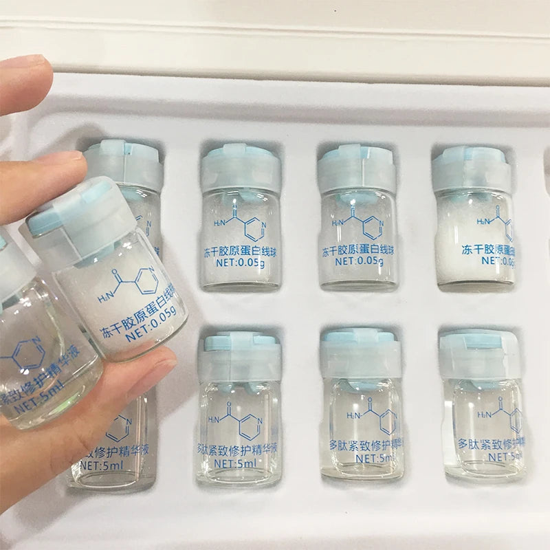 Sérum à billes de collagène et protéines de soie hydrolysées SHENGZIYA - Essence hydratante et liftante