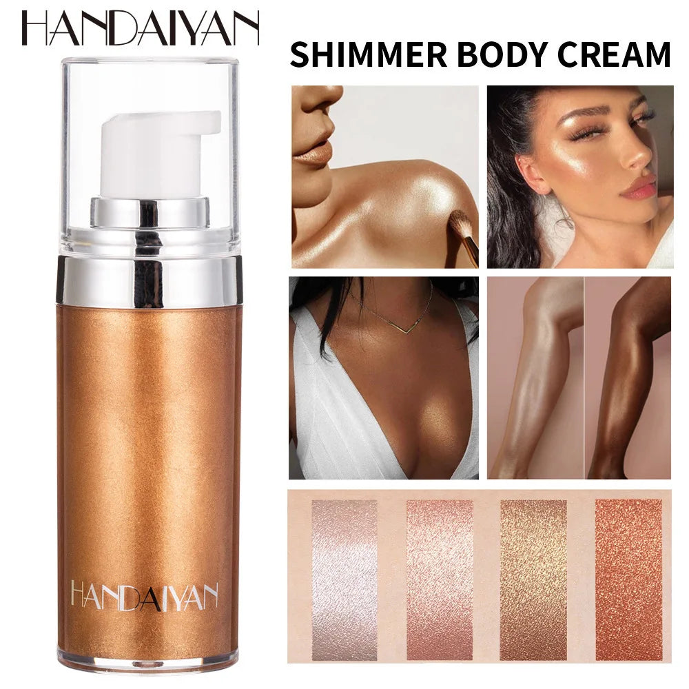 HANDAIYAN Illuminating 4 Color Liquid Pearl Body Shimmer Skin Brightening Bronze Highlighter