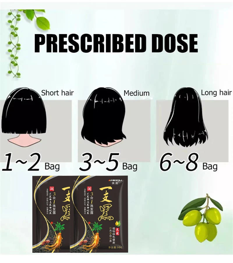 MEIDU Nourishing Long Lasting Permanent Natural Plant Hair Dye Shampoo