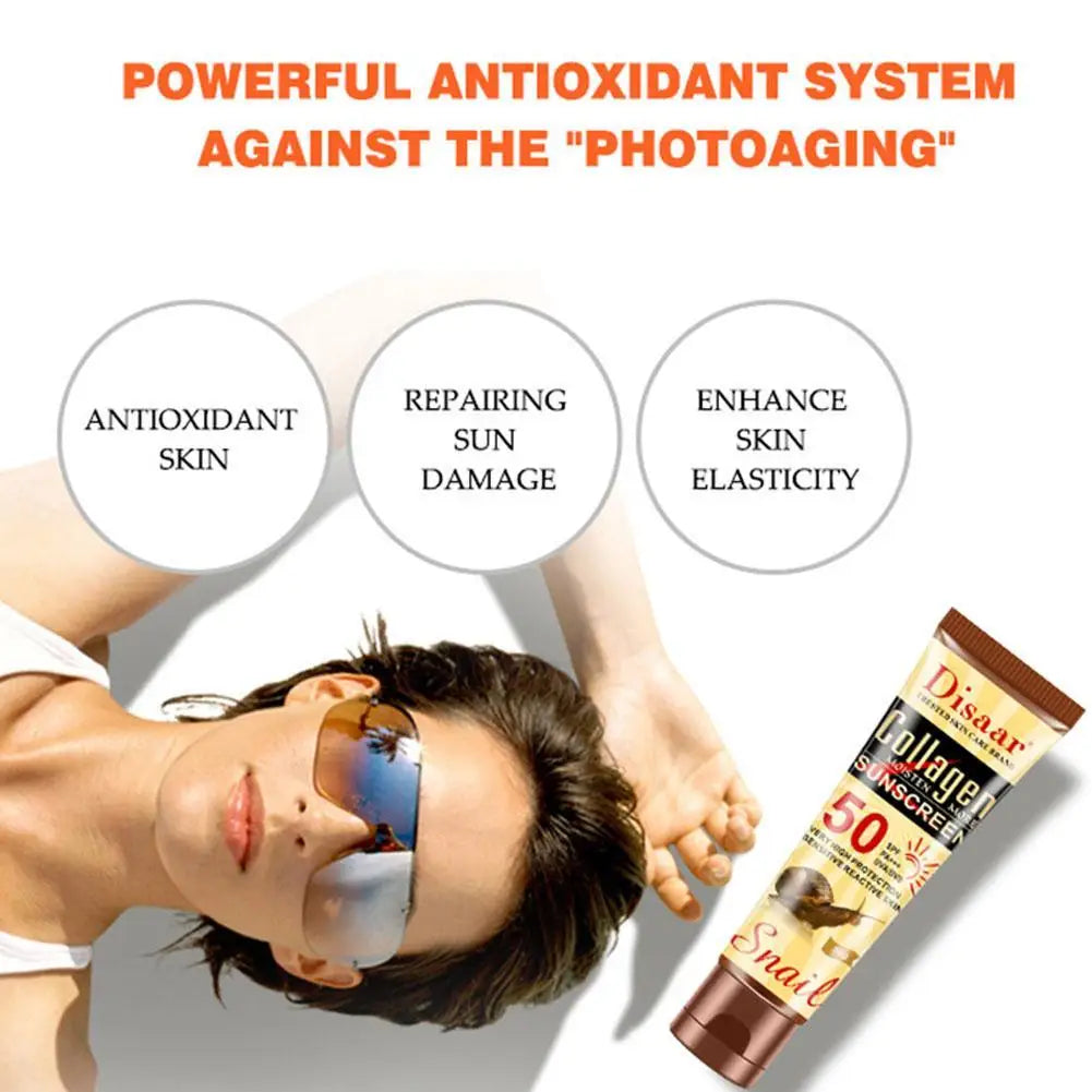 DISAAR Collagen & Snail Sunscreen Cream SPF 50