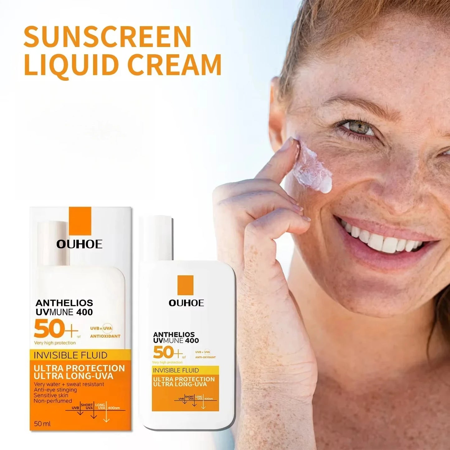 OUHOE Ultra SPF50+ Waterproof Sunscreen for Anti-Shine & Anti-Imperfection (50g)