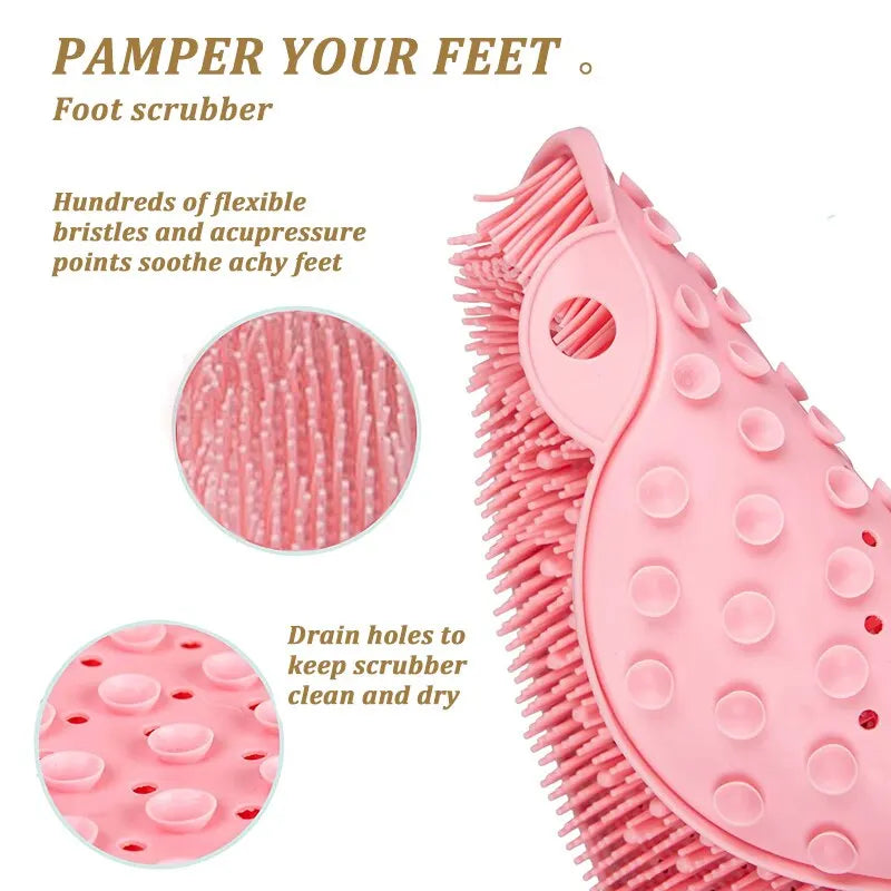 Outil de bain de douche en silicone antidérapant pour le corps entier, exfoliant et grattant, massage du dos