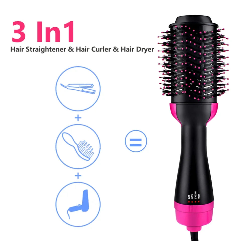 Sèche-cheveux et volumateur One Step - Brosse à air chaud avec technologie à ions négatifs