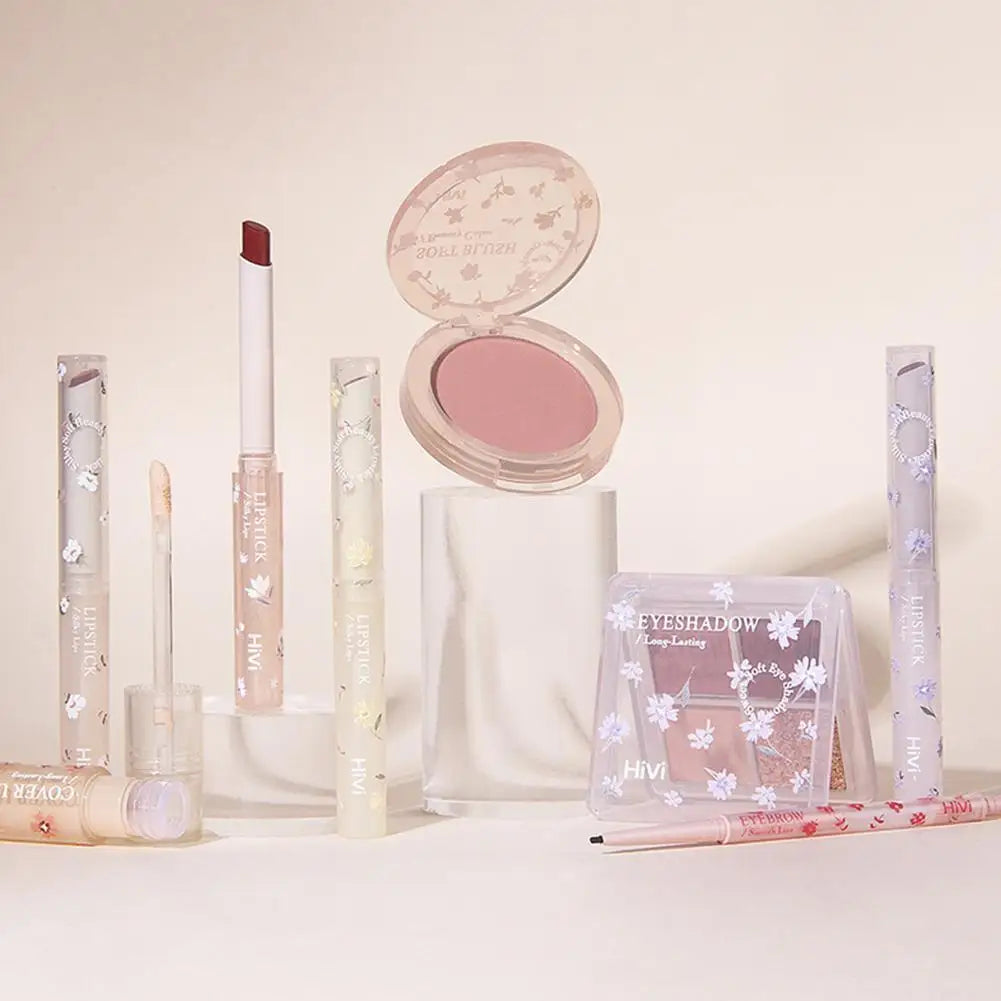 Coffret de maquillage tout-en-un HIVI - Brillant à lèvres, palette de fards à paupières pailletés, kit de rouge à lèvres, surligneur, fard à joues et poudre pailletée