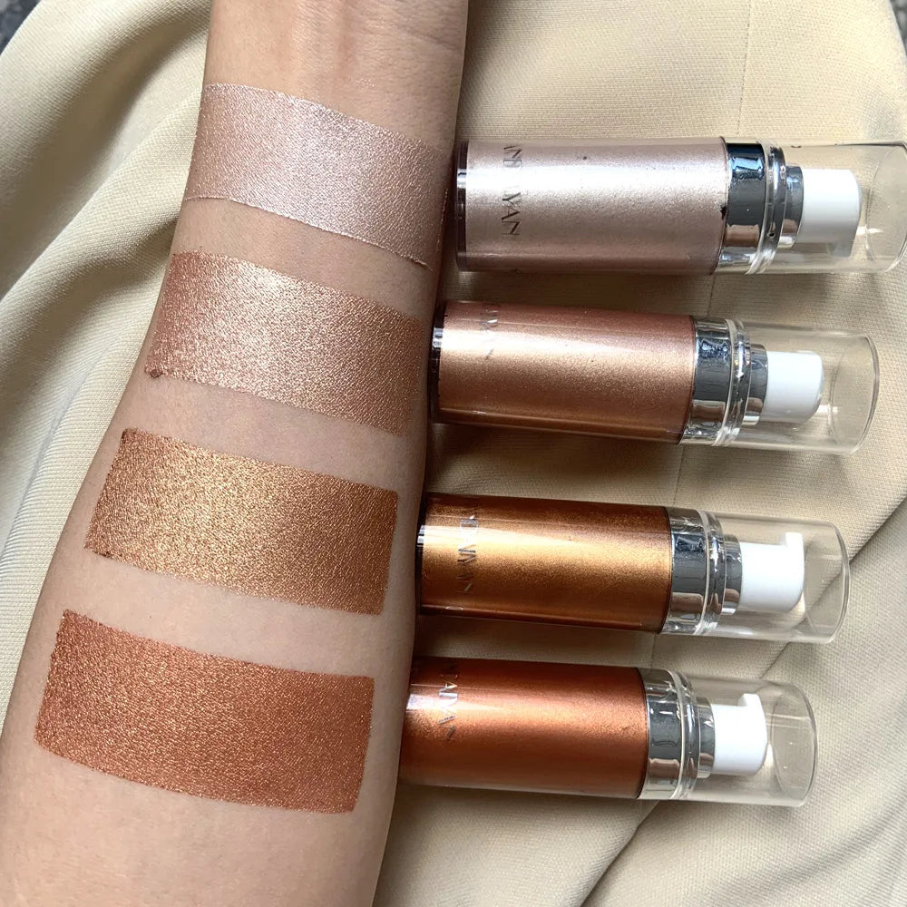 HANDAIYAN Illuminating 4 Color Liquid Pearl Body Shimmer Skin Brightening Bronze Highlighter