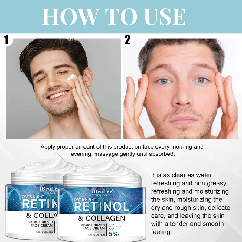 Crème Visage Anti-Rides Jour & Nuit au Rétinol et au Collagène IBEALEE 30 g