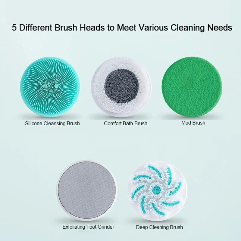 Ensemble de brosses de nettoyage de douche électriques 5 en 1 HAOYUNMA