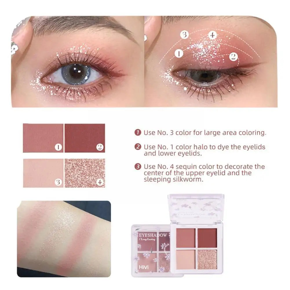Coffret de maquillage tout-en-un HIVI - Brillant à lèvres, palette de fards à paupières pailletés, kit de rouge à lèvres, surligneur, fard à joues et poudre pailletée