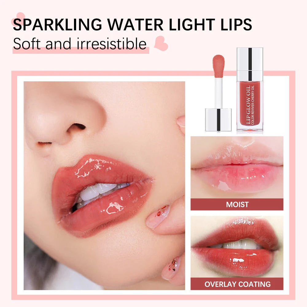 IBCCCNDC Hydrating Lip Glow Oil – Moisturizing & Plumping Tinted Gloss with Cherry Seed Oil (6ml)