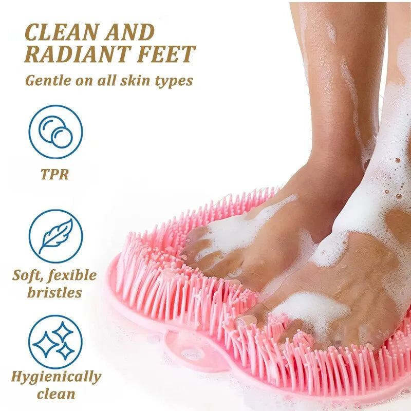 Outil de bain de douche en silicone antidérapant pour le corps entier, exfoliant et grattant, massage du dos