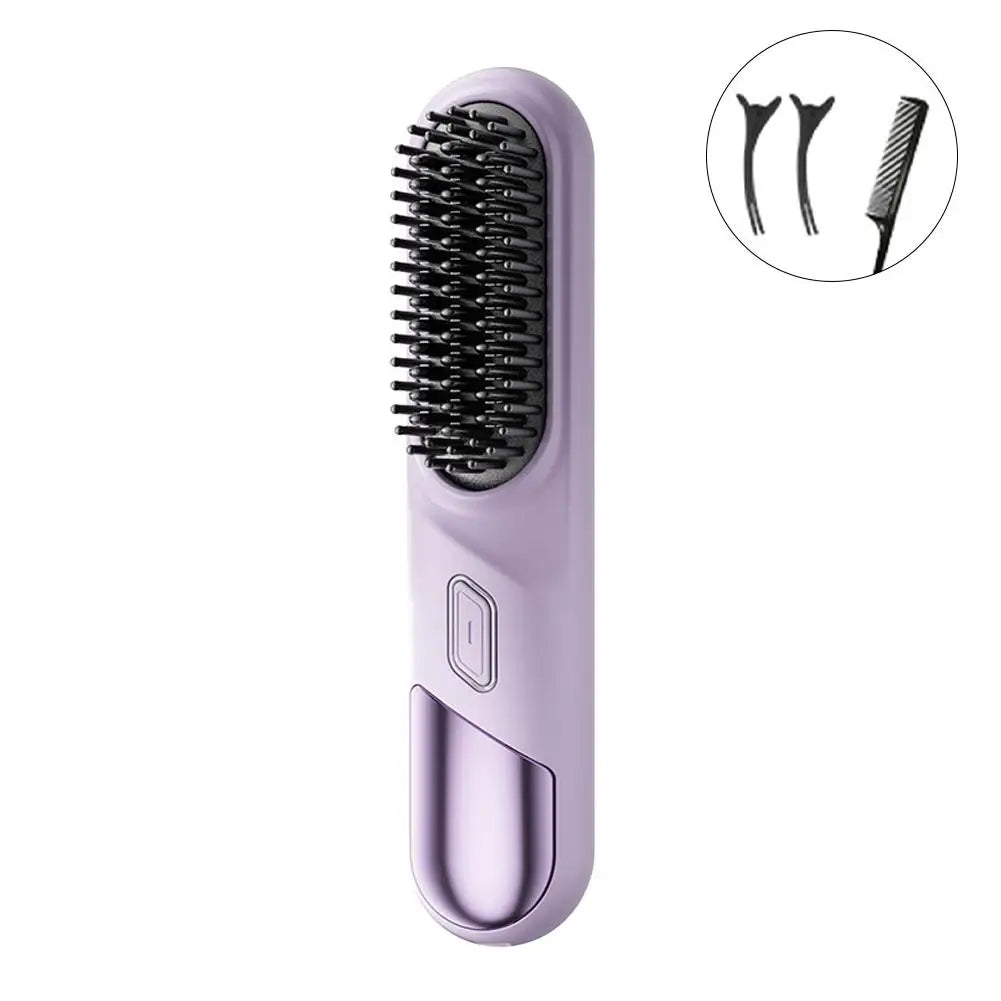 Cordless Straight Hair Comb - Portable Negative Ion Styling Tool