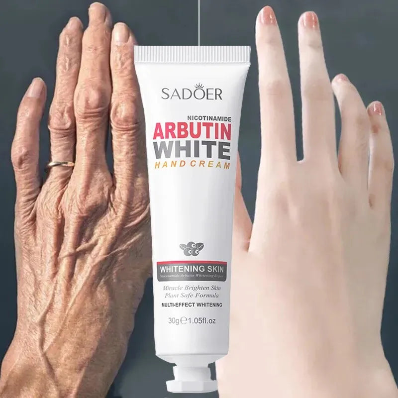 Crème pour les mains blanchissante SADOER à la niacinamide et à l'arbutine