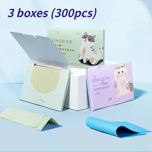 Lingettes absorbantes pour le visage XIANGZI - 300 pièces - Papier absorbant pour le contrôle de l'huile