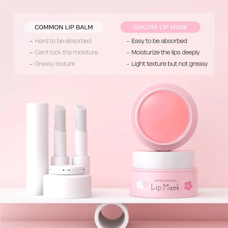 LAIKOU Cherry Blossom Lip Serum Mask - Intensive Care for Soft, Luscious Lips