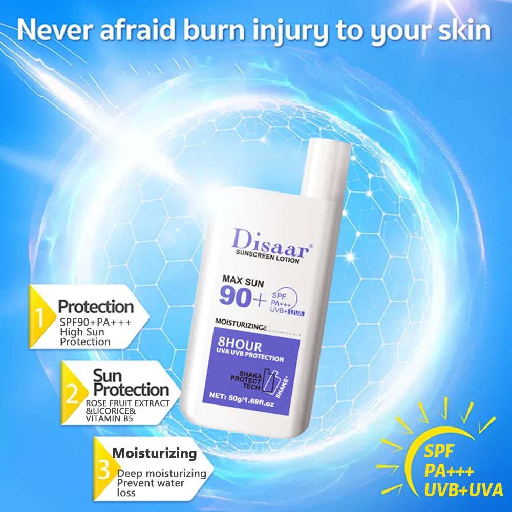 DISAAR Strong Long Lasting Moisturizing SPF +90 Sunscreen Protection Cream Lotion 50 ml